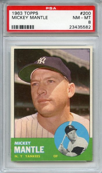 1963 Topps 200 Mickey Mantle PSA NM-MT 8