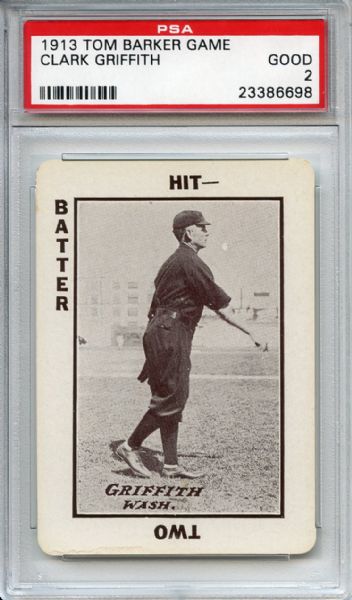 1913 Tom Barker Game Clark Griffith PSA GOOD 2