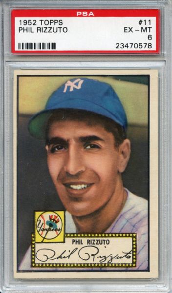 1952 Topps 11 Phil Rizzuto Red Back PSA EX-MT 6