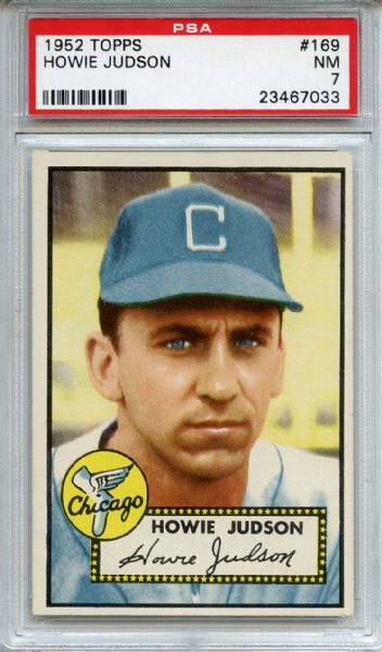 1952 Topps 169 Howie Judson PSA NM 7