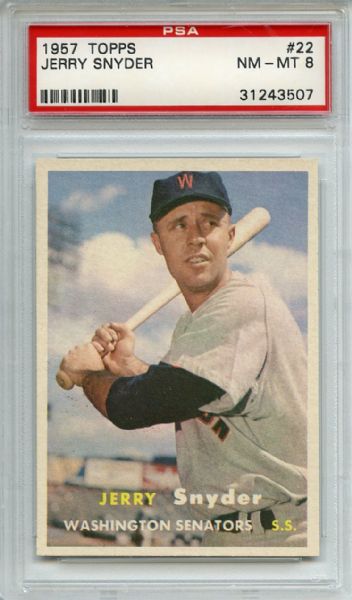 1957 Topps 22 Jerry Snyder PSA NM-MT 8