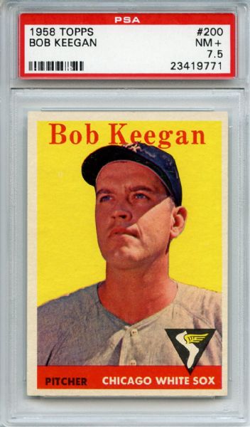 1958 Topps 200 Bob Keegan PSA NM+ 7.5