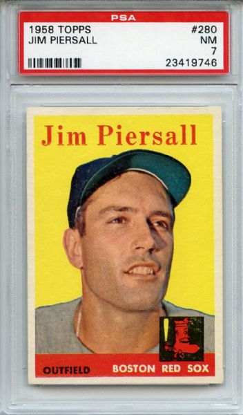 1958 Topps 280 Jim Piersall PSA NM 7