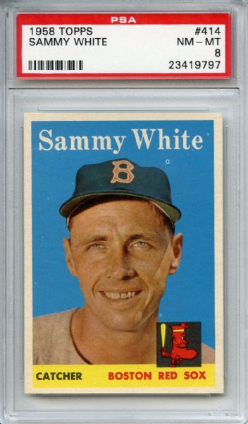 1958 Topps 414 Sammy White PSA NM-MT 8