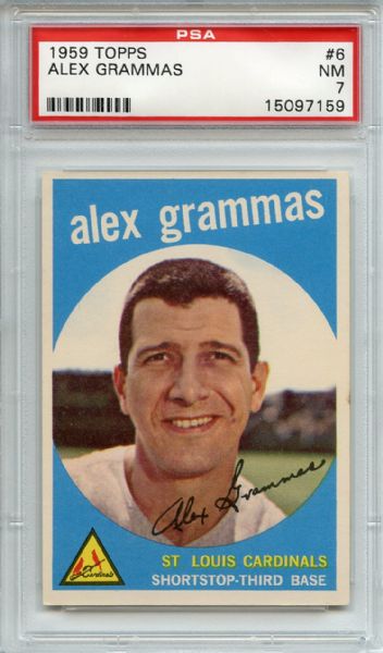 1959 Topps 6 Alex Grammas PSA NM 7