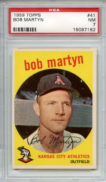 1959 Topps 41 Bob Martyn PSA NM 7