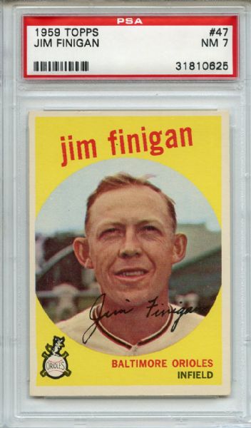 1959 Topps 47 Jim Finigan PSA NM 7