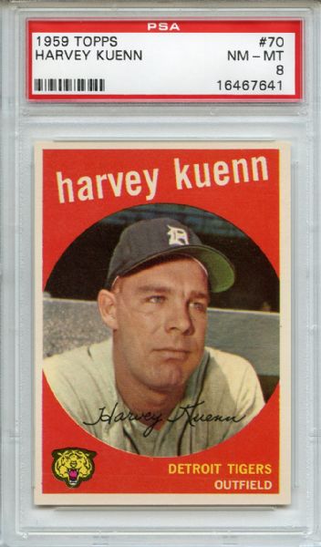 1959 Topps 70 Harvey Kuenn PSA NM-MT 8