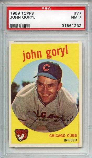 1959 Topps 77 John Goryl PSA NM 7