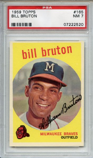 1959 Topps 165 Bill Bruton PSA NM 7