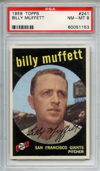 1959 Topps 241 Billy Muffett PSA NM-MT 8