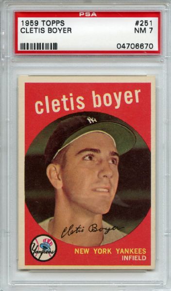 1959 Topps 251 Cletis Boyer PSA NM 7