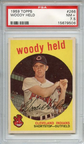 1959 Topps 266 Woody Held PSA NM+ 7.5