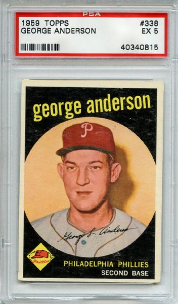 1959 Topps 338 Sparky Anderson RC PSA EX 5