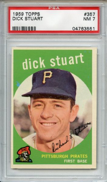 1959 Topps 357 Dick Stuart PSA NM 7