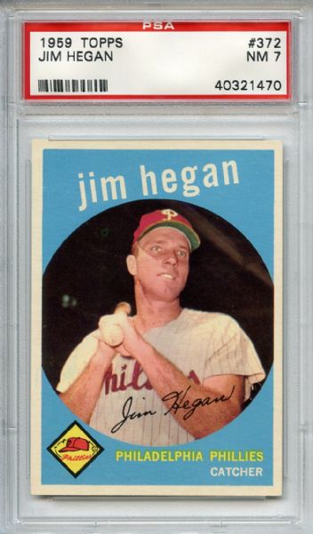 1959 Topps 372 Jim Hegan PSA NM 7