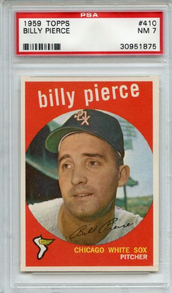 1959 Topps 410 Billy Pierce PSA NM 7