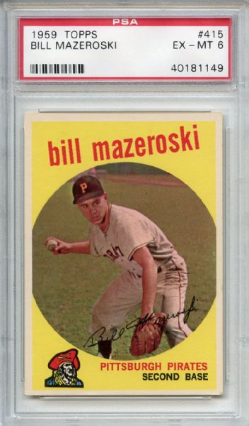 1959 Topps 415 Bill Mazeroski PSA EX-MT 6