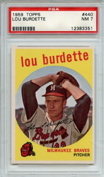1959 Topps 440 Lou Burdette PSA NM 7