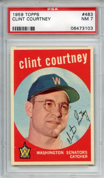 1959 Topps 483 Clint Courtney PSA NM 7