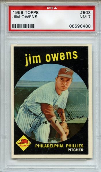 1959 Topps 503 Jim Owens PSA NM 7