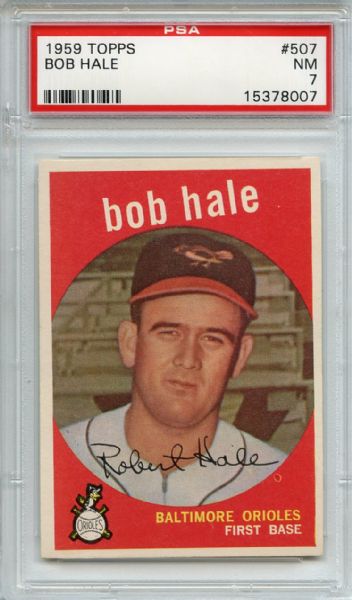 1959 Topps 507 Bob Hale PSA NM 7