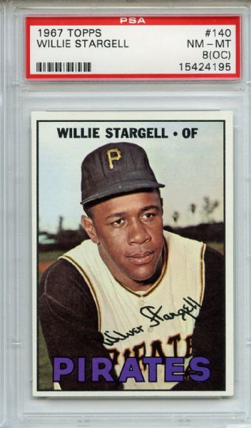 1967 Topps 140 Willie Stargell PSA NM-MT 8 (OC)