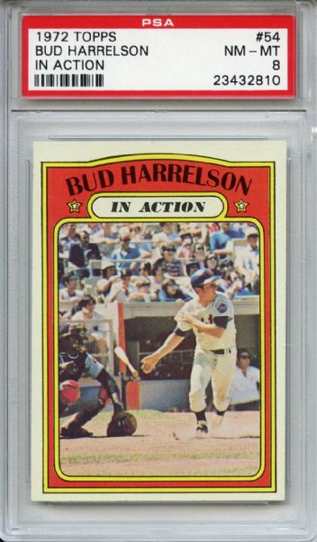 1972 Topps 54 Bud Harrelson In Action PSA NM-MT 8