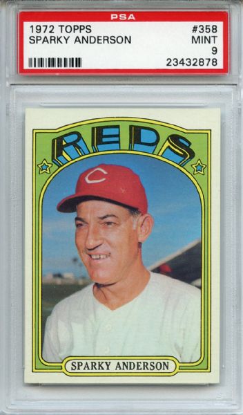 1972 Topps 358 Sparky Anderson PSA MINT 9