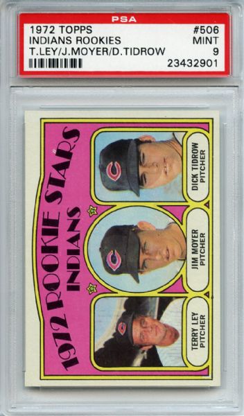 1972 Topps 506 Cleveland Indians Rookies PSA MINT 9