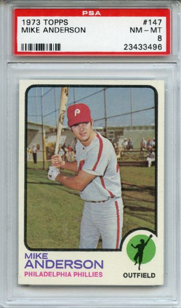 1973 Topps 147 Mike Anderson PSA NM-MT 8