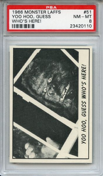 1966 Monster Laffs 51 Yoo Hoo, Guess Who's Here! PSA NM-MT 8