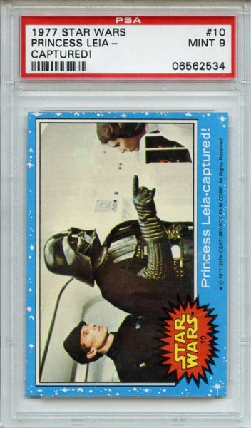 1977 Star Wars 10 Princess Leia Captured PSA MINT 9