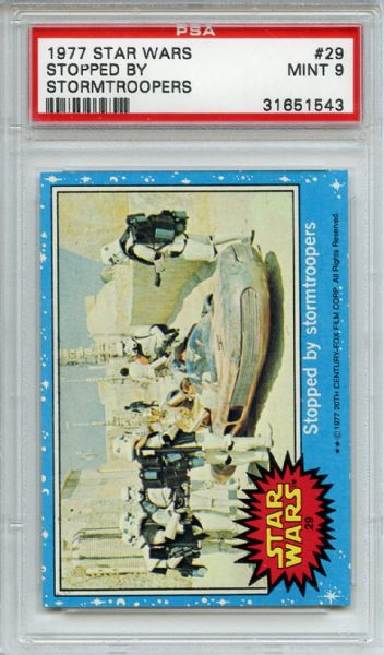 1977 Star Wars 29 Stopped by Stormtroopers PSA MINT 9