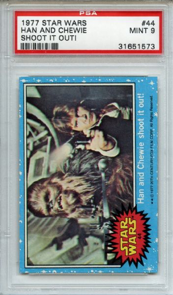 1977 Star Wars 44 Han and Chewie Shoot it Out! PSA MINT 9