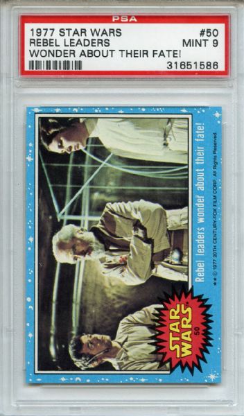 1977 Star Wars 50 Rebel Leaders Wonder About their Fate! PSA MINT 9