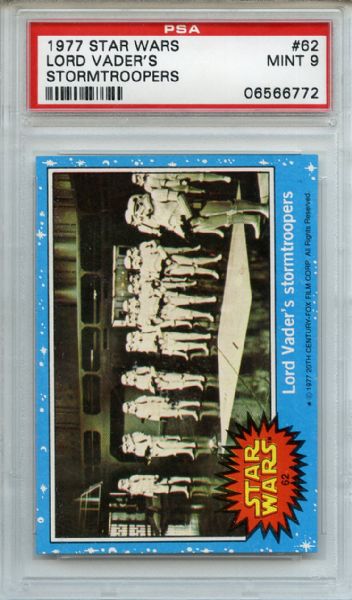 1977 Star Wars 62 Lord Vader's Stormtroopers PSA MINT 9