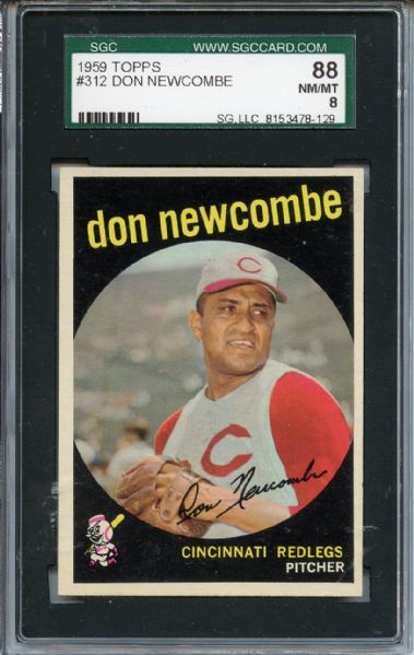 1959 Topps 312 Don Newcombe SGC NM/MT 88 / 8