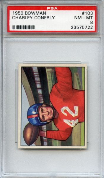 1950 Bowman 103 Charley Connerly PSA NM-MT 8