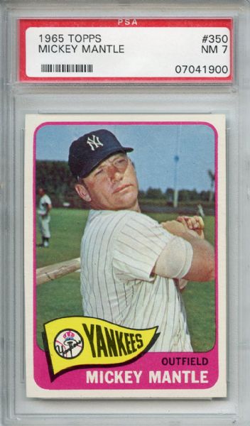 1965 Topps 350 Mickey Mantle PSA NM 7