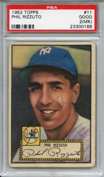 1952 Topps 11 Phil Rizzuto Red Back PSA GOOD 2 (MK)