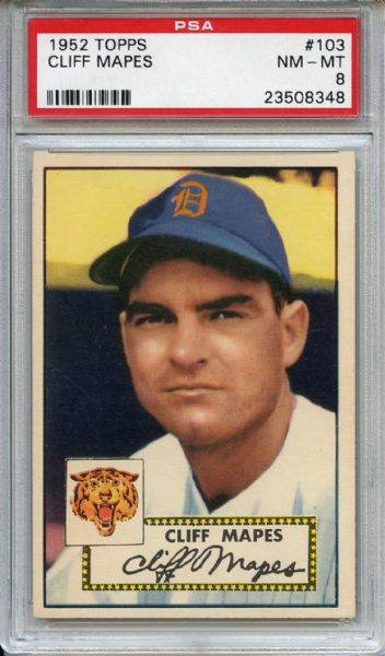 1952 Topps 103 Cliff Mapes PSA NM-MT 8