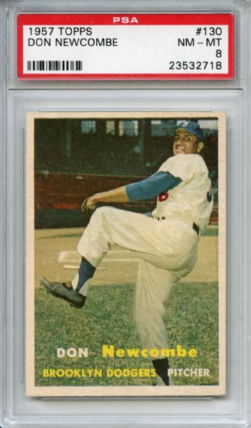 1957 Topps 130 Don Newcombe PSA NM-MT 8