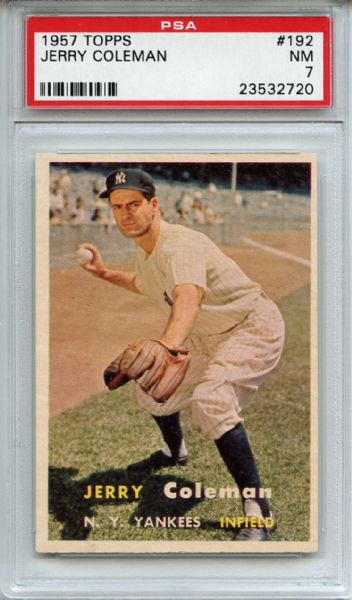 1957 Topps 192 Jerry Coleman PSA NM 7