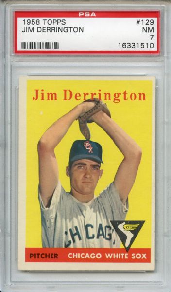 1958 Topps 129 Jim Derrington PSA NM 7