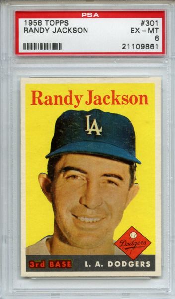 1958 Topps 301 Randy Jackson PSA EX-MT 6
