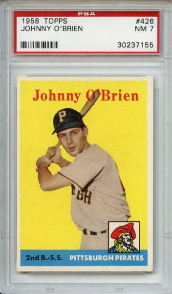 1958 Topps 426 Johnny O'Brien PSA NM 7