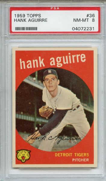 1959 Topps 36 Hank Aguirre PSA NM-MT 8