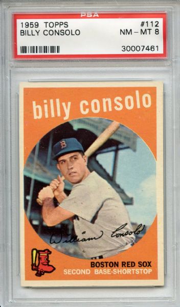 1959 Topps 112 Billy Consolo PSA NM-MT 8