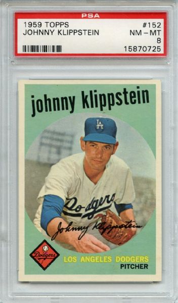 1959 Topps 152 Johnny Klippstein PSA NM-MT 8